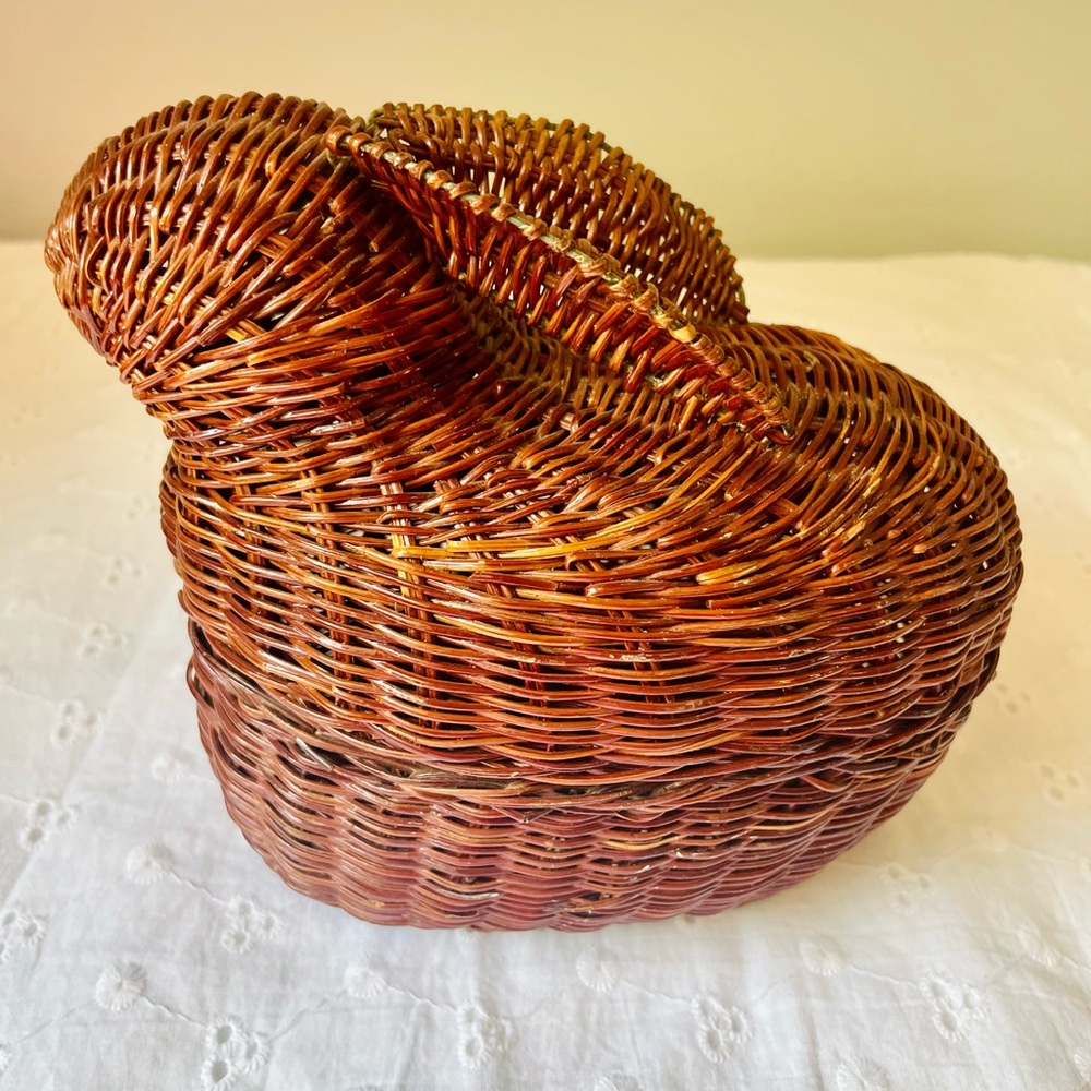 Vintage Wicker Bunny Storage Basket